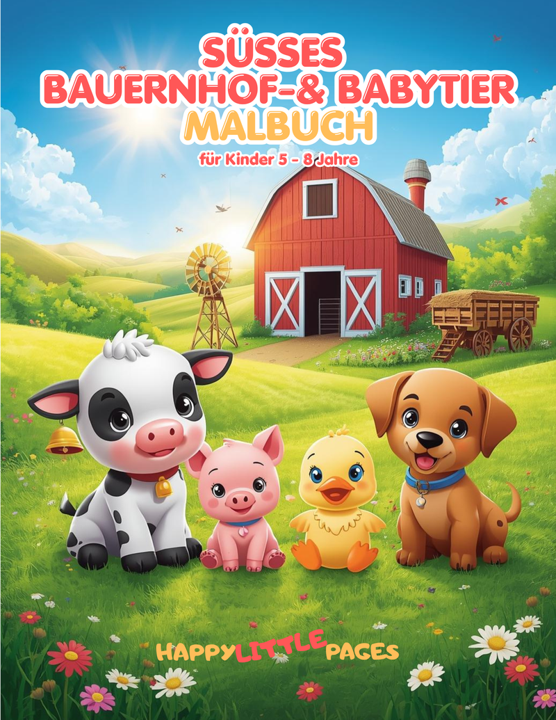 Süße Tierbabys vom Bauernhof – Malbuch