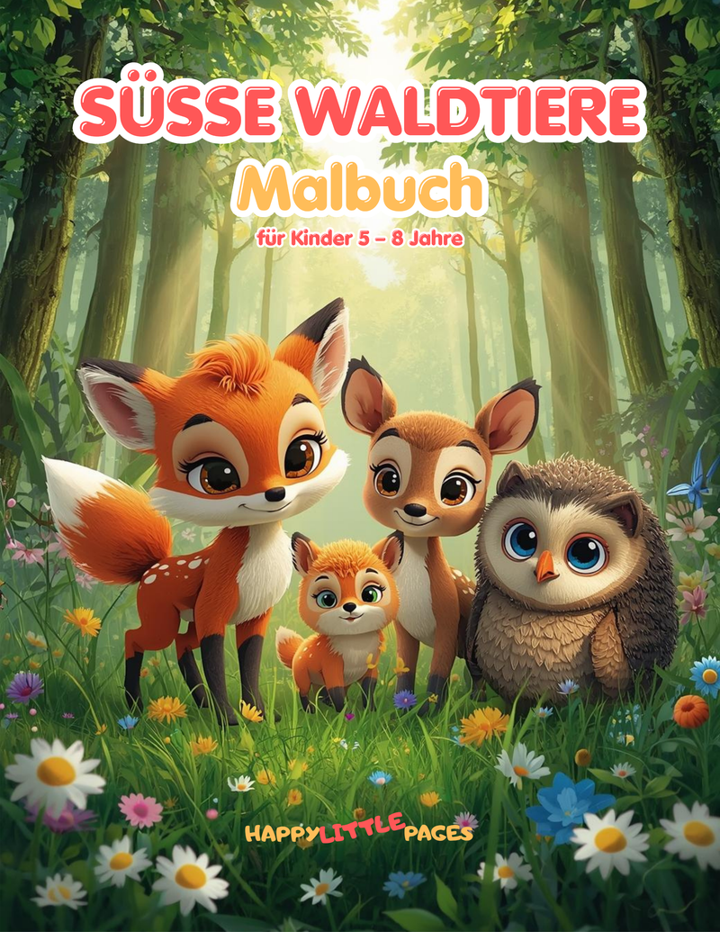 Süße Waldtiere – Malbuch